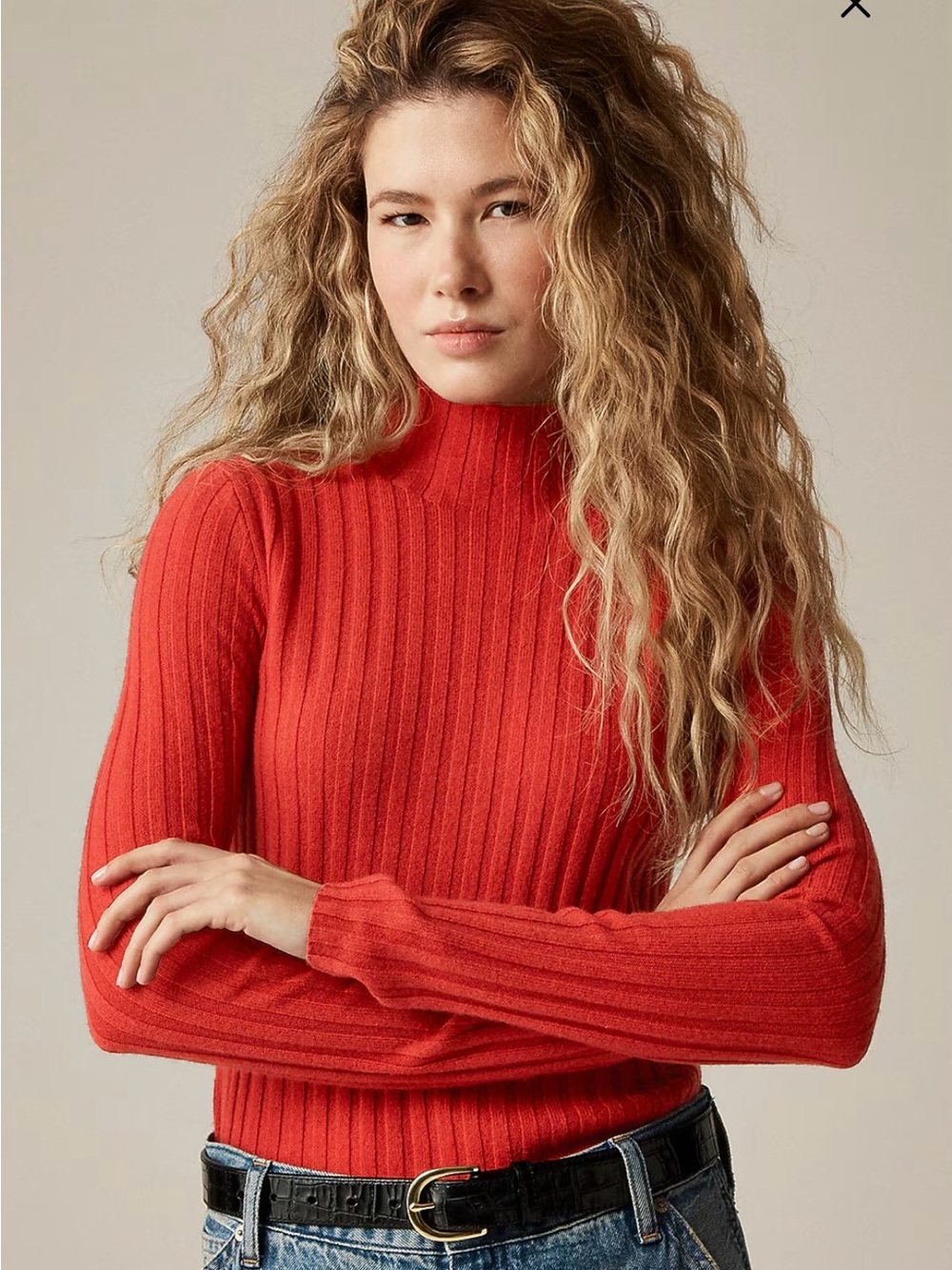 J Crew Wide-rib cashmere turtleneck sweater size XXS